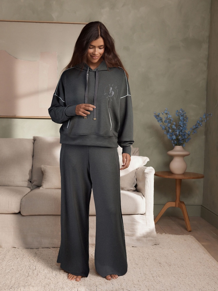 B by Ted Baker Viscose Lounge Wide Leg Trousers with Piping Detail - Image 1 of 4 B by Ted Baker Viscose Lounge Wide Leg Trousers with Piping Detail - Image 1 of 4