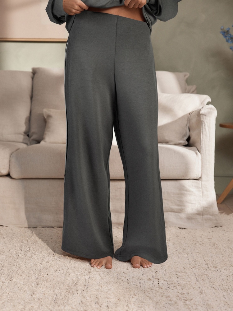 B by Ted Baker Viscose Lounge Wide Leg Trousers with Piping Detail - Image 2 of 4 B by Ted Baker Viscose Lounge Wide Leg Trousers with Piping Detail - Image 2 of 4