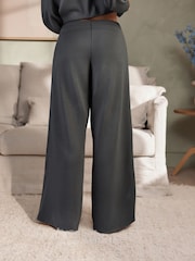 B by Ted Baker Viscose Lounge Wide Leg Trousers with Piping Detail - Image 3 of 4