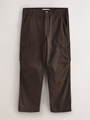 Dark Brown Relaxed Fit Cotton Stretch Cargo Trousers - Image 6 of 10