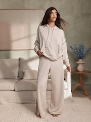 B by Ted Baker Viscose Lounge Wide Leg Trousers with Piping Detail - Image 1 of 4