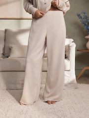 B by Ted Baker Viscose Lounge Wide Leg Trousers with Piping Detail - Image 2 of 4