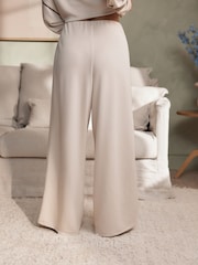 B by Ted Baker Viscose Lounge Wide Leg Trousers with Piping Detail - Image 3 of 4