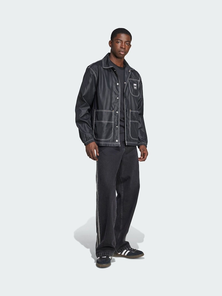 adidas Originals Black Wabash Regular Coach Jacket - Image 1 of 5 adidas Originals Black Wabash Regular Coach Jacket - Image 1 of 5