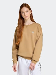 adidas Originals Brown Boyfriend Crew Sweatshirt - Image 1 of 6