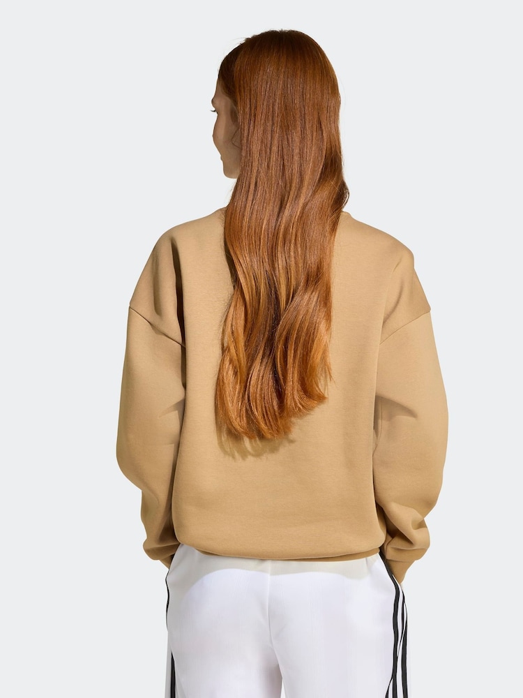 adidas Originals Brown Boyfriend Crew Sweatshirt - Image 2 of 6 adidas Originals Brown Boyfriend Crew Sweatshirt - Image 2 of 6