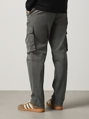 Verde - Pantaloni cargo elastici utilitari - Imaginea 2 din 5