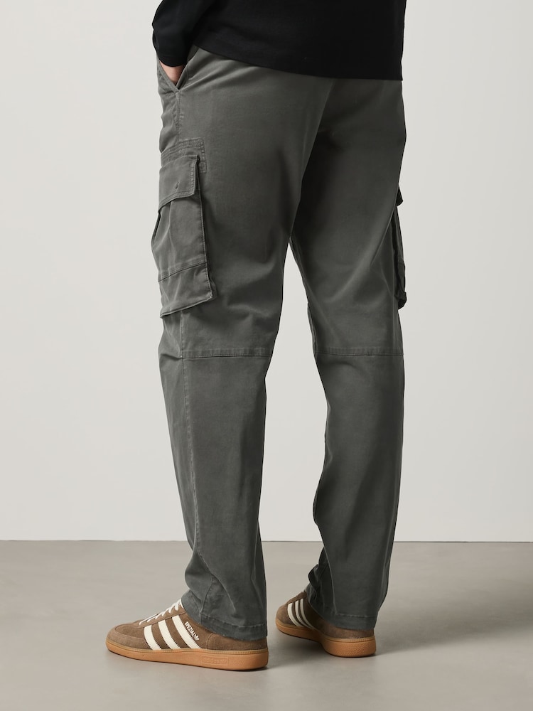 Verde - Pantaloni cargo elastici utilitari - Imaginea 2 din 5