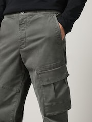 Verde - Pantaloni cargo elastici utilitari - Imaginea 4 din 5