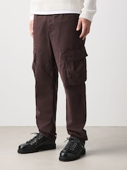 Violet închis - Pantaloni cargo elastici utilitari - Imaginea 1 din 5