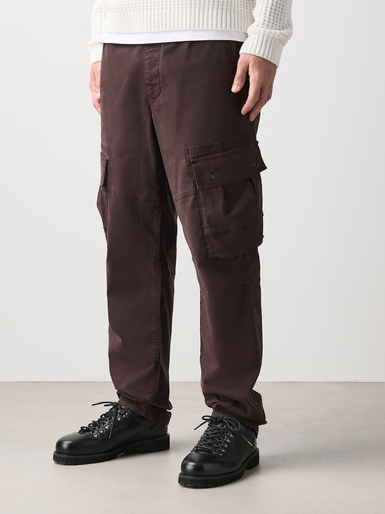 Violet închis - Pantaloni cargo elastici utilitari - Imaginea 1 din 5