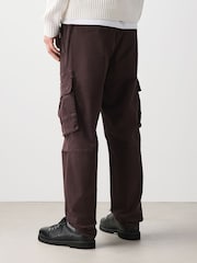Violet închis - Pantaloni cargo elastici utilitari - Imaginea 3 din 5