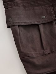 Dark Purple Relaxed Fit Stretch Utility Cargo Trousers - Image 9 of 10