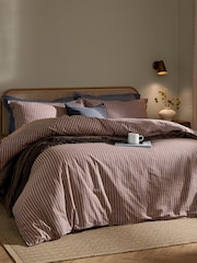 Yard Set of 2 Cocoa Marlow Dual-Tone Stripe Pillowcases - Image 2 of 2