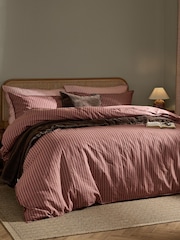 Yard Chocolate Marlow Dual Tone Stripe Duvet Cover and Pillowcase Set - Image 1 of 4