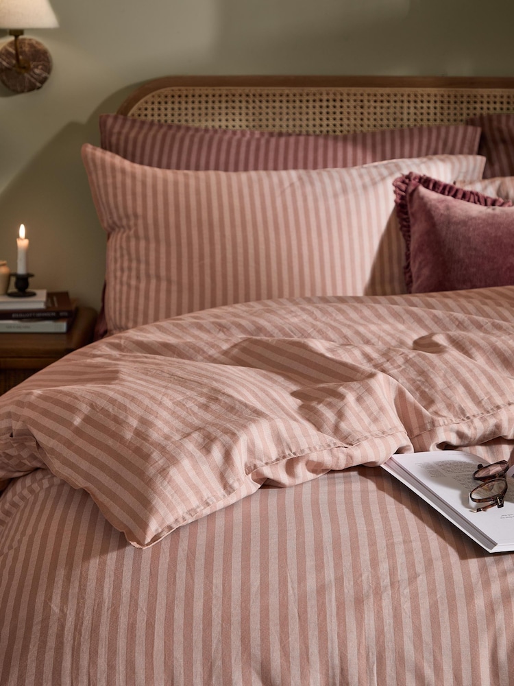 Yard Maple Marlow Dual Tone Stripe Duvet Cover and Pillowcase Set - Image 2 of 4 Yard Maple Marlow Dual Tone Stripe Duvet Cover and Pillowcase Set - Image 2 of 4