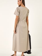 Roman Natural Denim Button Through Midi Dress - Image 3 of 5