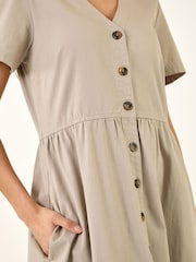 Roman Natural Denim Button Through Midi Dress - Image 5 of 5