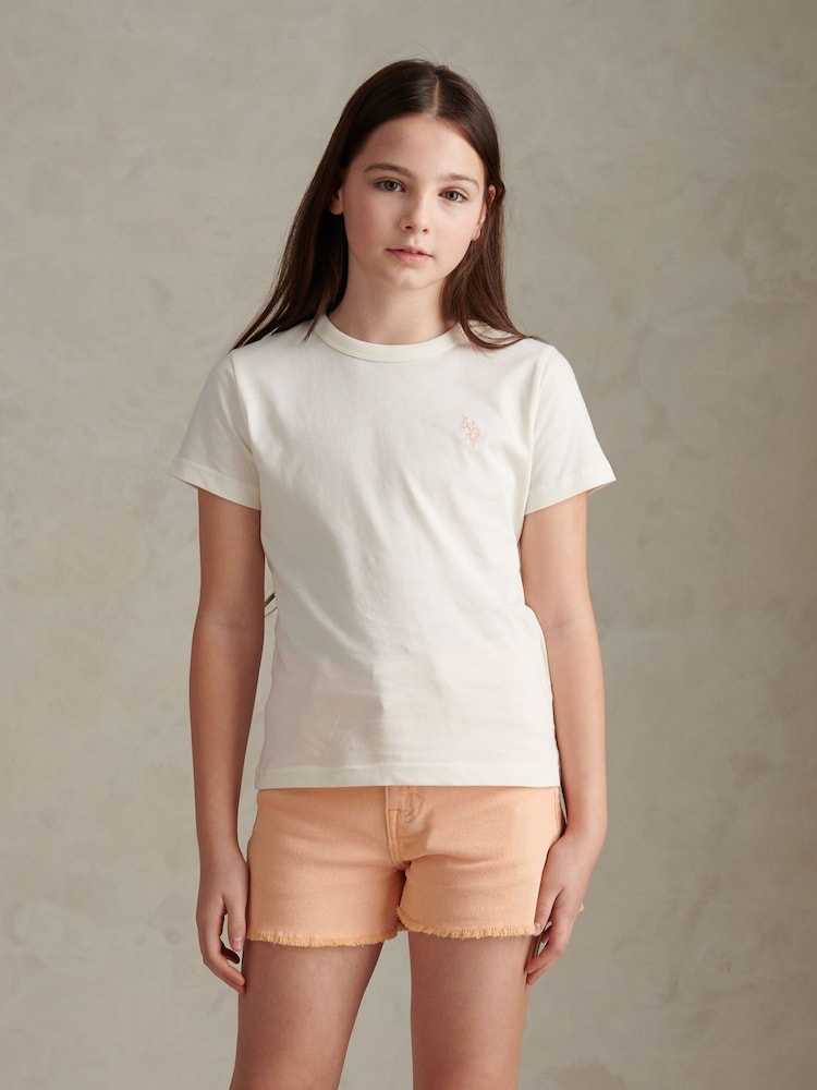 U.S. Polo Assn White Cotton Double Horsemen T-Shirt - Image 1 of 4