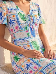 Roman Post Card Printed Tie Dress - Bild 4 von 4
