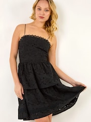 Roman Black Tiered Broderie Dress - Image 1 of 5