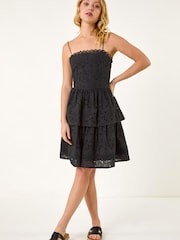 Roman Black Tiered Broderie Dress - Image 2 of 5