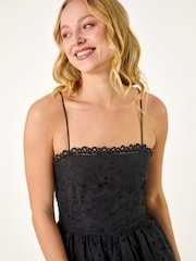 Roman Black Tiered Broderie Dress - Image 4 of 5