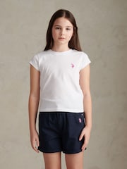 U.S. Polo Assn White Double Horsemen Cap Sleeve T-Shirt - Image 1 of 4