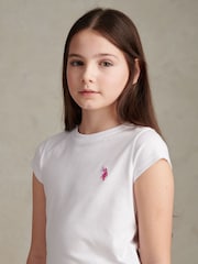 U.S. Polo Assn White Double Horsemen Cap Sleeve T-Shirt - Image 2 of 4