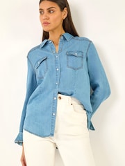 Hellblau - Roman Denim Pocket Front Shirt - Bild 1 von 5