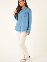 Hellblau - Roman Denim Pocket Front Shirt - Bild 2 von 5
