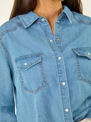 Hellblau - Roman Denim Pocket Front Shirt - Bild 5 von 5