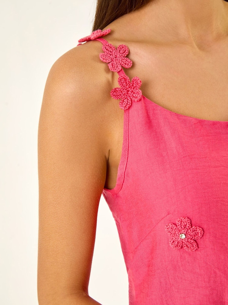 Top de tirantes Roman con bordado floral y camisola - Imagen 6 de 6