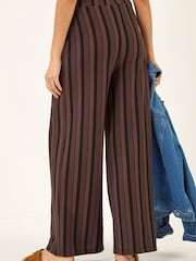 Roman Brown Texture Stripe Stretch Trousers - Image 3 of 5