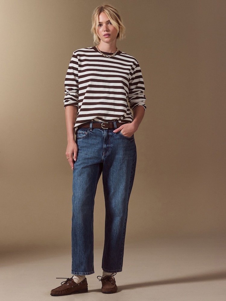 Dark Blue Authentic High Rise City Straight Leg Jeans - Image 1 of 6 Dark Blue Authentic High Rise City Straight Leg Jeans - Image 1 of 6