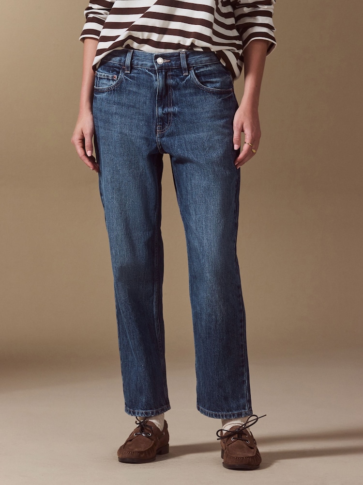 Dark Blue Authentic High Rise City Straight Leg Jeans - Image 2 of 6 Dark Blue Authentic High Rise City Straight Leg Jeans - Image 2 of 6