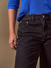 Washed Black Ankle Straight Jeans - Image 4 of 7