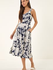Roman Midikleid mit Palmenblattprint - Bild 1 von 5