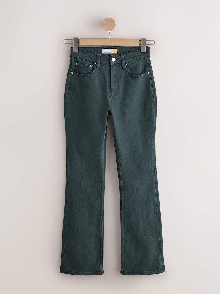 Teal Blue Mid Rise Stretch Bootcut Jeans - Image 1 of 4
