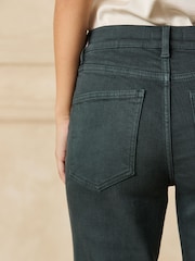 Teal Blue Mid Rise Stretch Bootcut Jeans - Image 6 of 10