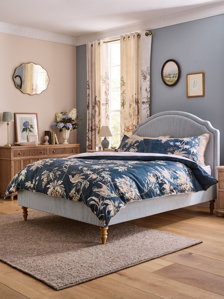 Laura Ashley Seaspray Blue Ullswater Stripe Bytham Bed - Image 1 of 6