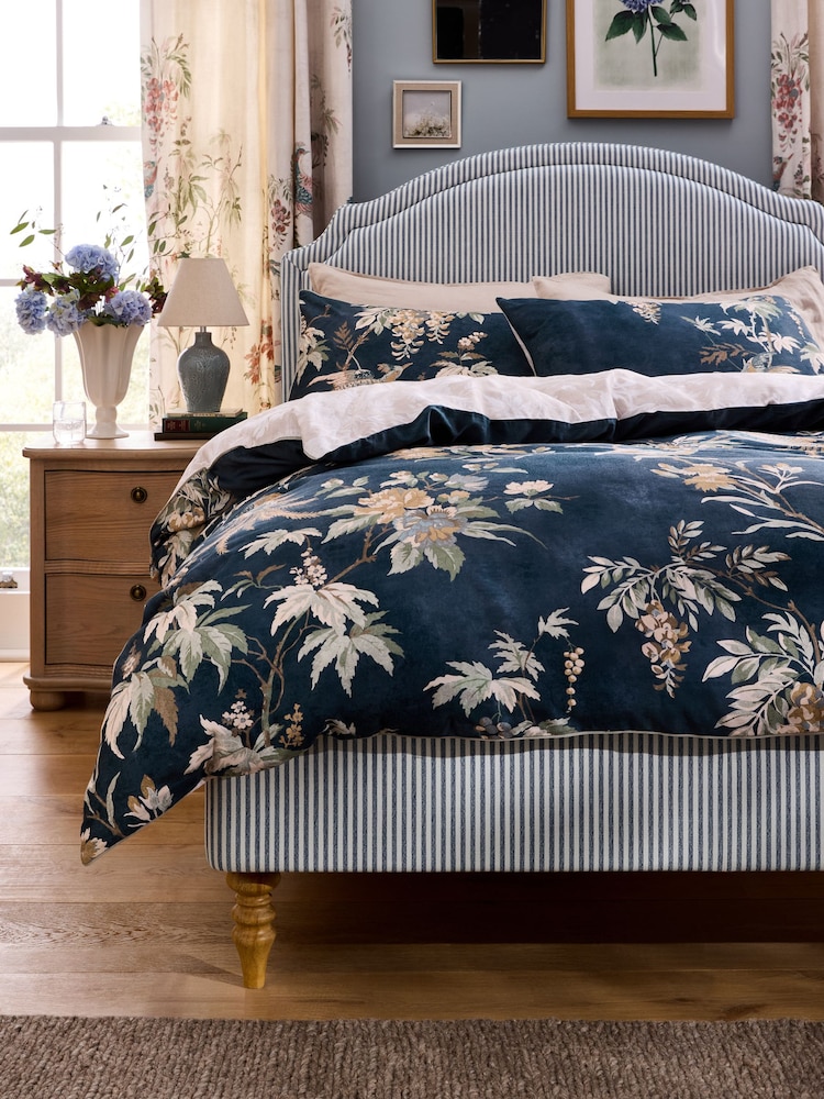 Laura Ashley Seaspray Blue Ullswater Stripe Bytham Bed - Image 2 of 6