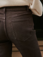 Chocolate Brown - Slim Mid Rise Stretch Jeans - Larawan 4 ng 8