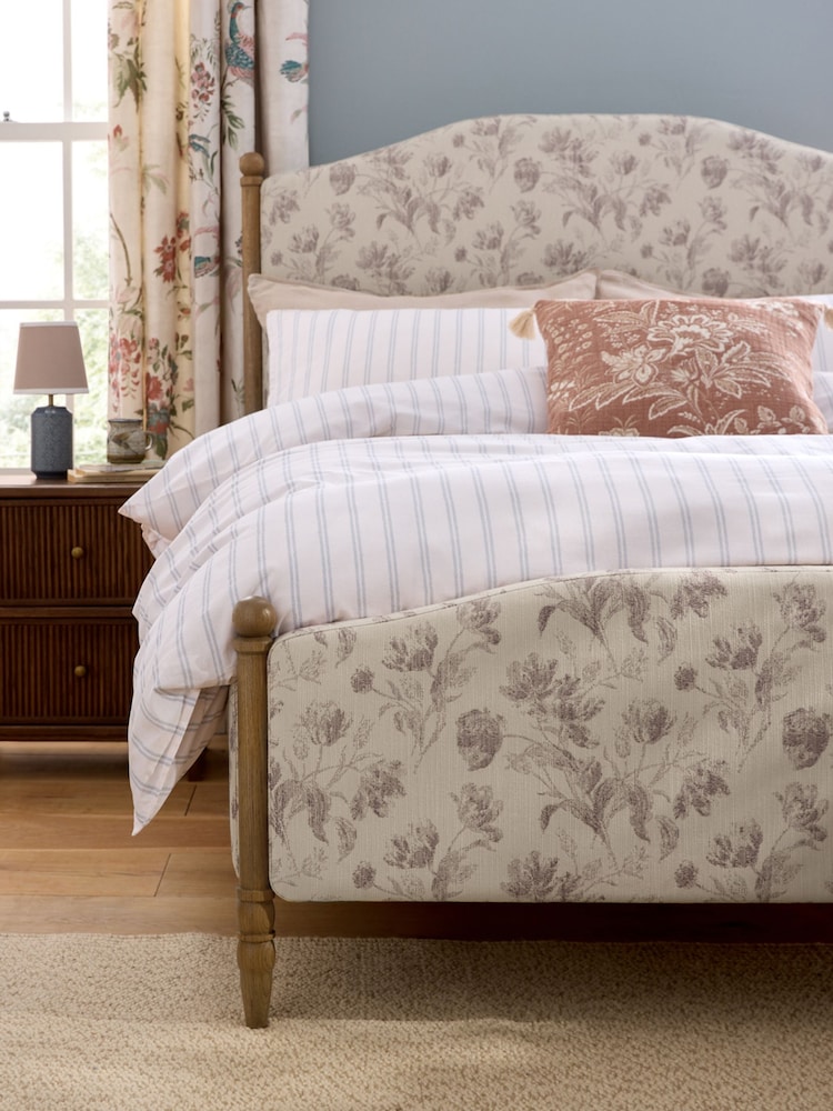 Laura Ashley Mauve Purple Gosford Weave Harlaston Bed Frame - Image 1 of 5 Laura Ashley Mauve Purple Gosford Weave Harlaston Bed Frame - Image 1 of 5