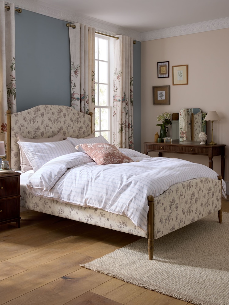 Laura Ashley Mauve Purple Gosford Weave Harlaston Bed Frame - Image 2 of 5 Laura Ashley Mauve Purple Gosford Weave Harlaston Bed Frame - Image 2 of 5