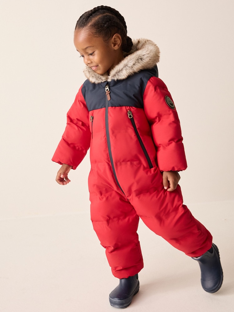 Red Waterproof Padded Snowsuit (3mths-7yrs) - Image 1 of 5 Red Waterproof Padded Snowsuit (3mths-7yrs) - Image 1 of 5