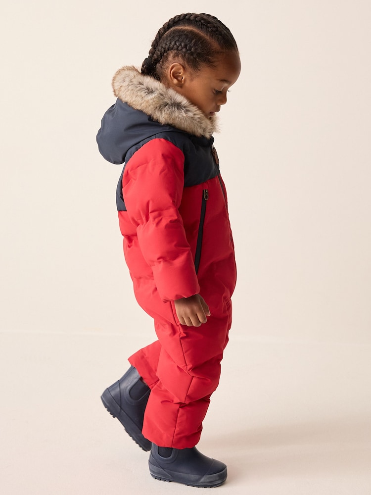 Red Waterproof Padded Snowsuit (3mths-7yrs) - Image 2 of 5 Red Waterproof Padded Snowsuit (3mths-7yrs) - Image 2 of 5