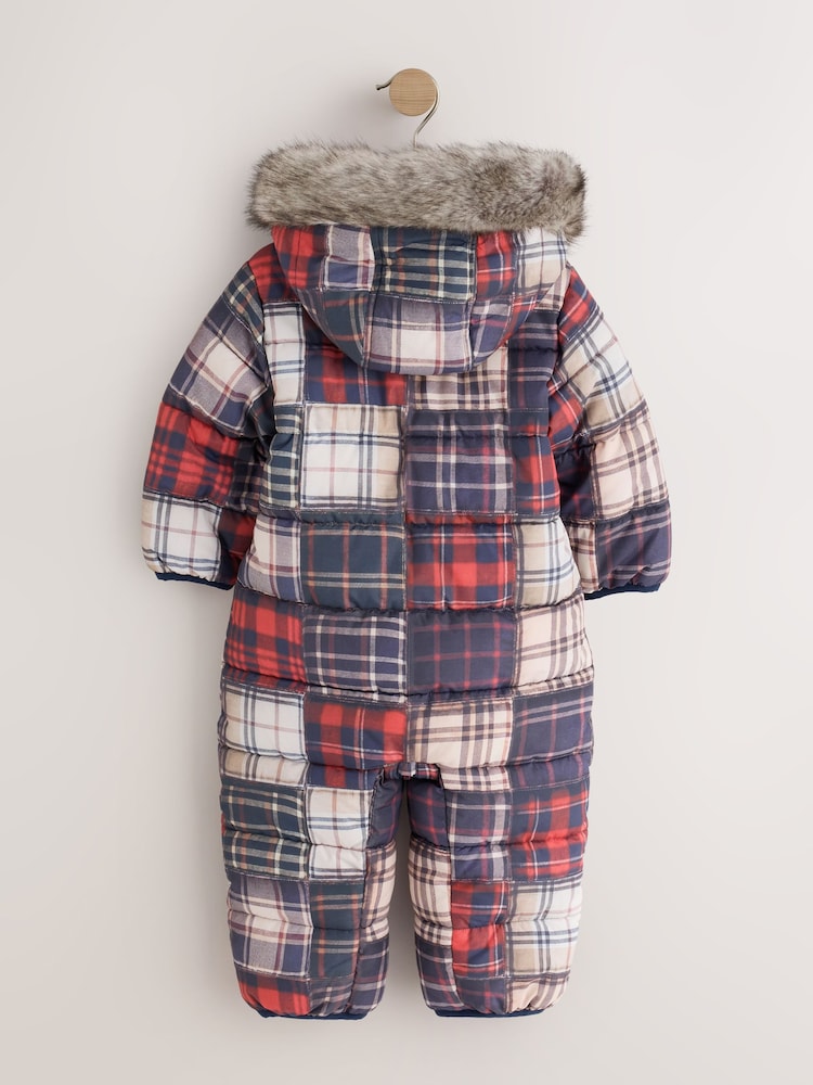 Check Padded Snowsuit (3mths-7yrs) - Image 2 of 4 Check Padded Snowsuit (3mths-7yrs) - Image 2 of 4