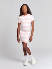 U.S. Polo Assn Pink Striped T-Shirt Dress - Image 3 of 6