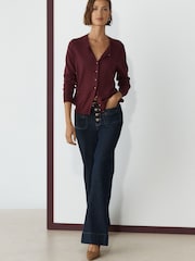 Indigo Blue Patch Pocket Wide Leg Jeans - Image 1 of 8